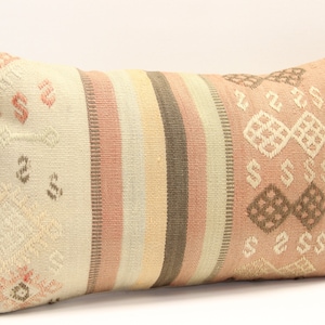 Vintage kilim pillow cover 12x20 inch decorative Pillow Bohemian Lumbar Throw Pillow Kelim Country style Cushion Cover B-1450