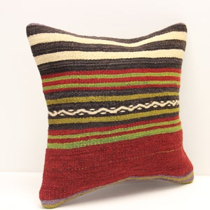 Turkish kilim pillow 14x14 inch Bohemian Kelim pillow Oriental Kilim Cushion cover Art deco pillow coverVintage Sofa pillow SL-958
