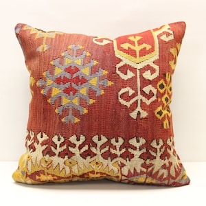 Throw Kilim Pillow cover 20x20 inch Decorative Pillow Living Room Vintage Ethnic kelim Home Decor Handmade Kilim cushion cover L-1886