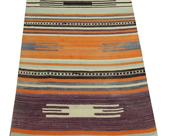 Handmade Vintage Kilim Runner Rug, Oriental Turkish Wool Rug (10.3 x 3.1 ft)