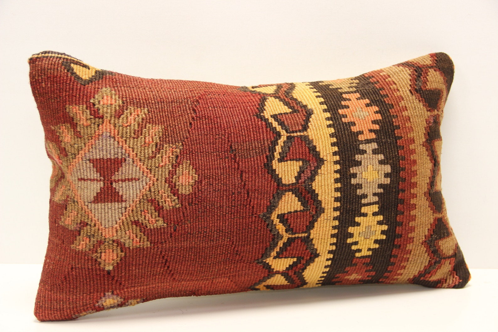 Turkish kilim pillow cover 12x20 inch Armchair Pillow Oriental Etsy