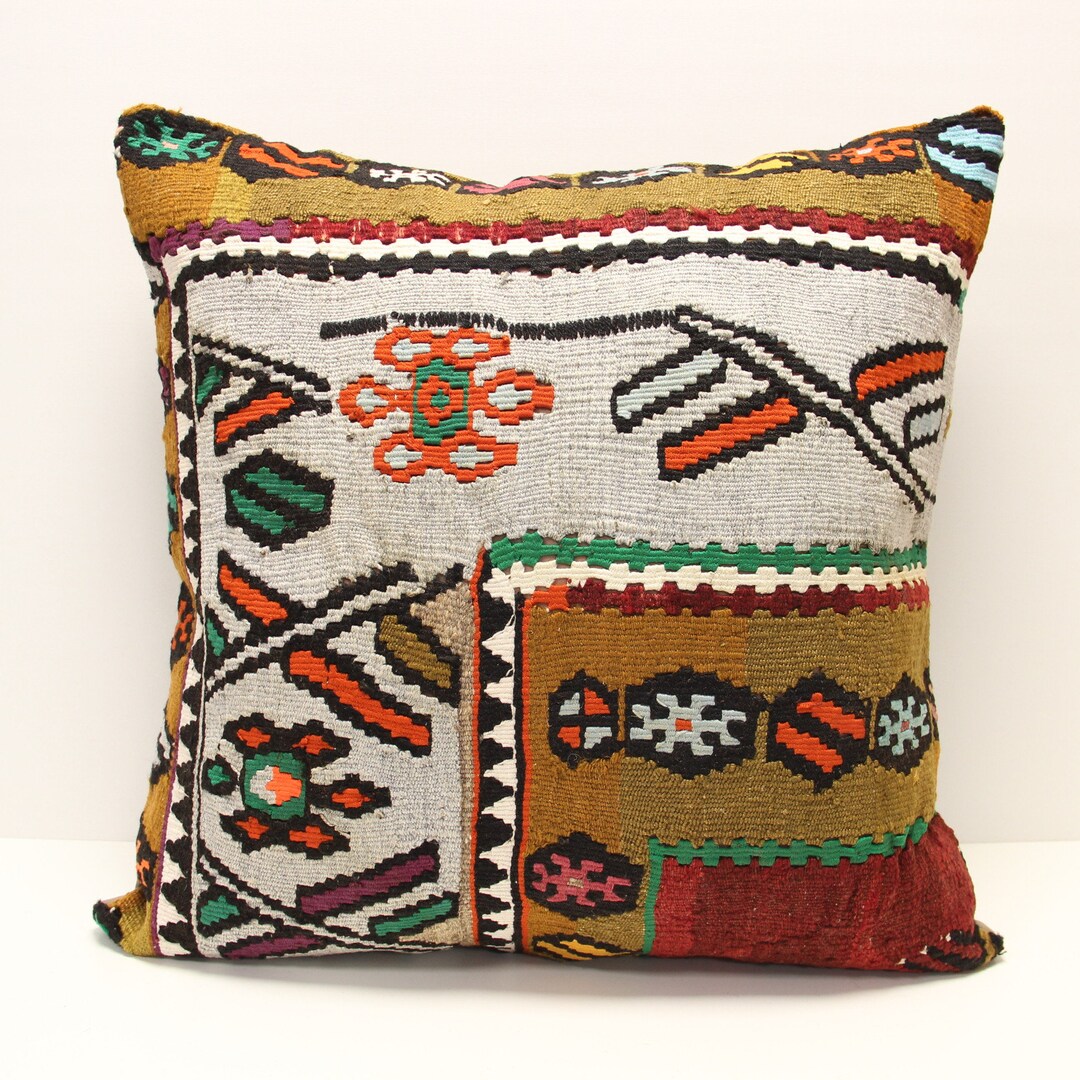 Kilim Pillow Cover 24x24 Inch 60x60 Cm Huge Kilim Pillow Home Design