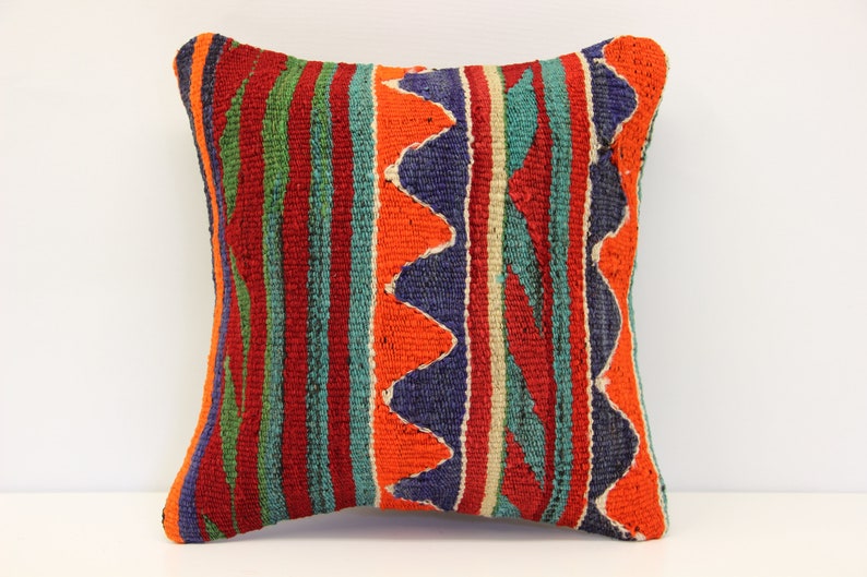 Throw kilim pillow 14x14 inch Anatolian Kelim pillow Turkish Kilim Pillow Kilim Cushion Art deco pillow cover Sofa pillow SL-182 35x35 cm