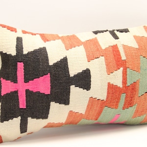 Vintage kilim pillow cover 12x20 inch decorative Pillow Bohemian Lumbar Throw Pillow Kelim Country style Cushion Cover B-1517