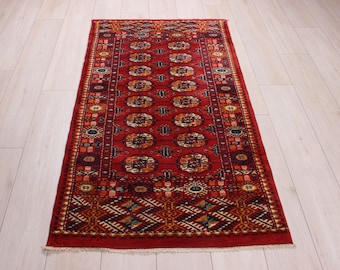Alfombra Kilim turca vintage hecha a mano, alfombra oriental pequeña (1,65 m x 0,91 m)