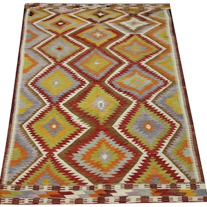 Decorative Vintage Kilim rug 9,5x5,0 feet Area rug Bohemian kilim rug Floor Kilim Rug Turkish Rugs Handmade Kilim Rug  TR-1652
