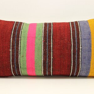 Rivestimento per cuscino kilim anatolico 12x24 pollici (30x60 cm) Cuscino etnico Kilim Cuscino sedia Cuscino Accent Cuscino Cuscino getta cuscino Bolster Divano cuscino D-384