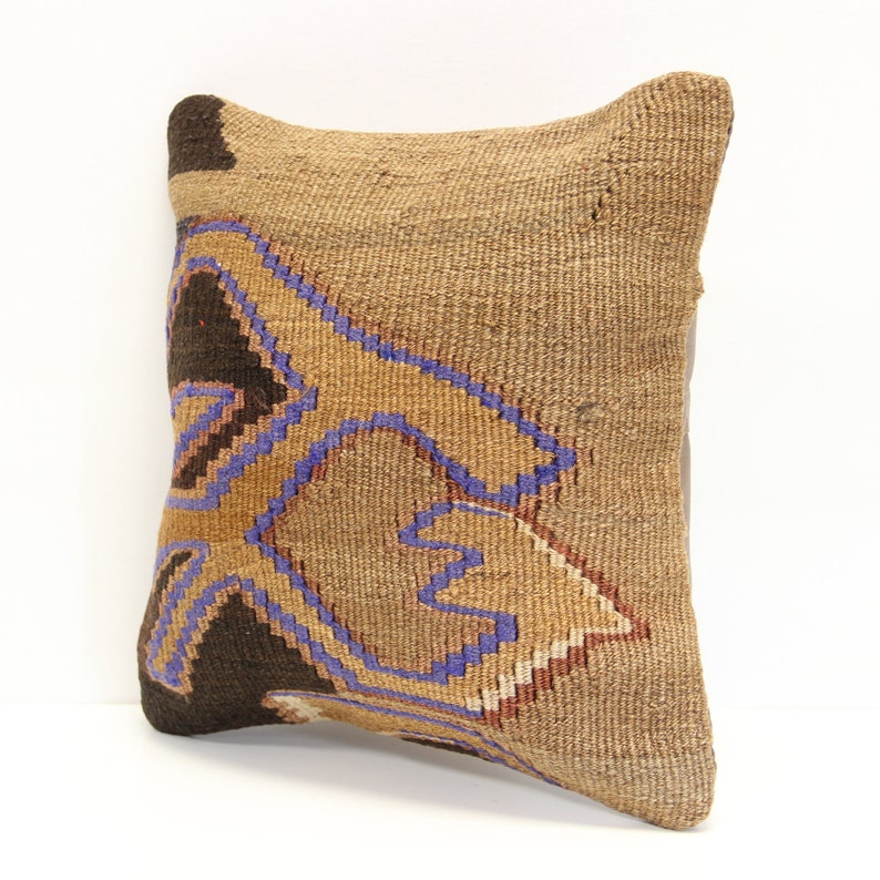 Accent kilim pillow cover 12x12 inch Natural Pillow Throw Kilim pillow cover Chevron Pillow Bolster Decorative Pillow S-1055