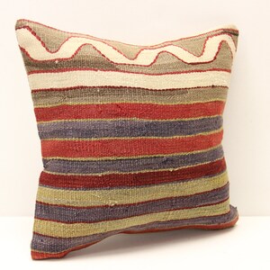 Turkish kilim pillow 14x14 inch Bohemian Kelim pillow Oriental Kilim Cushion cover Anatolian Art deco pillow coverVintage Sofa pillow SL-975