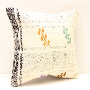 Turkish kilim pillow 14x14 inch Bohemian Kelim pillow Oriental Kilim Cushion cover Anatolian Art deco pillow coverVintage Sofa pillow SL-995