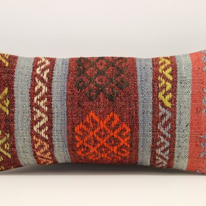 Handmade Lumbar kilim pillow 10x20 inch (25x50 cm) Oriental Boho pillow Turkish Kilim pillow cover Chair pillow Small Oblong Kilim A-784