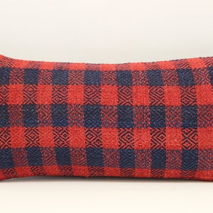 Handmade Lumbar kilim pillow 10x20 inch (25x50 cm) Oriental Boho pillow Turkish Kilim pillow cover Chair pillow Small Oblong Kilim A-826