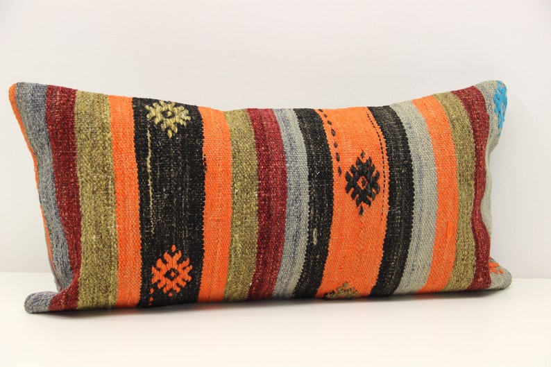 30x60 cm Anatolian kilim pillow cover 12x24 inch Ethnic Kilim pillow Chair pillow Accent Pillow Throw pillow Bolster Sofa Pillow D-618