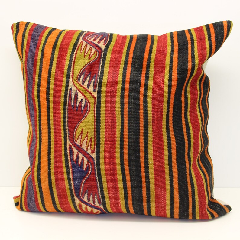 Kilim Pillow Cover 24x24 Inch 60x60 Cm Huge Kilim Pillow Etsy