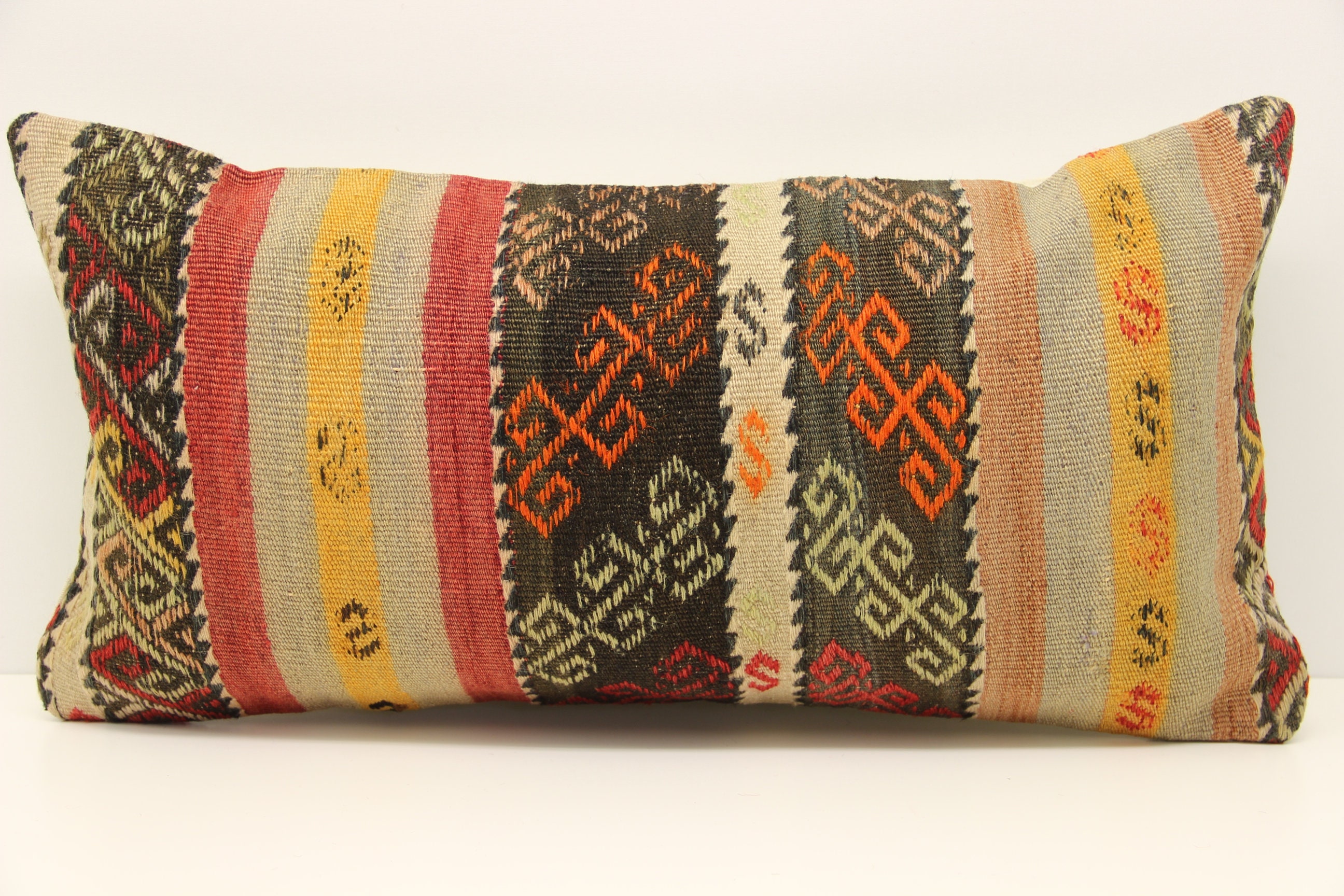 Anatolian Kilim Pillow Cover 12x24 Inch 30x60 Cm Ethnic Etsy Canada