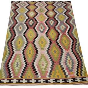 Alfombra Kilim vintage turca 10,1x6,0 pies Alfombra de área Alfombra kilim boho Alfombra Kilim de piso Alfombras turcas Alfombra Kilim hecha a mano TR-1728