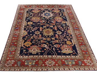 Handwoven Turkish Kilim Rug 6'8x4'9, Vintage Wool Area Rug