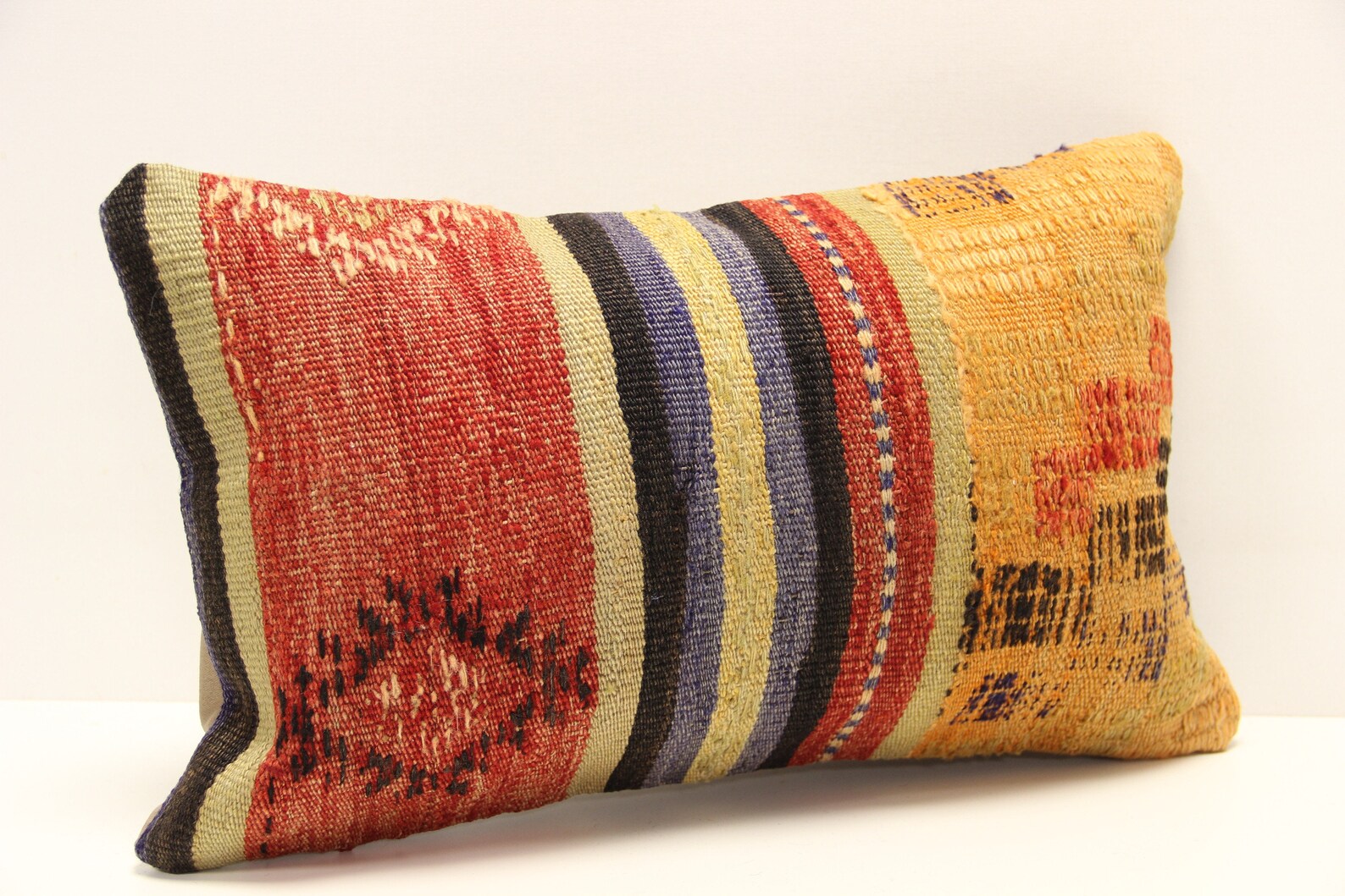 Turkish Kilim Pillow Cover 12x20 Inch Armchair Pillow Knitting Etsy