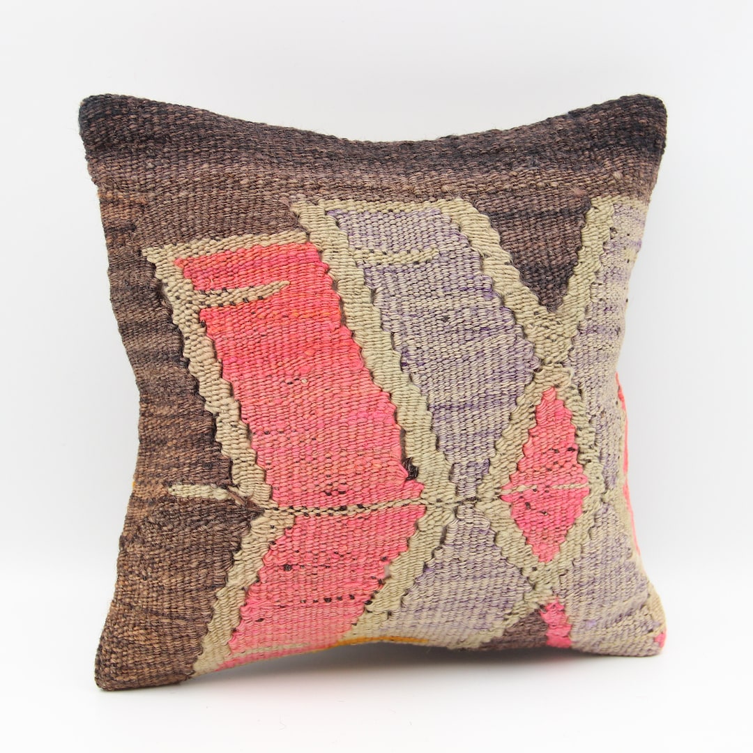 Handmade Kilim Pillow Cover 12x12 Inch Throw Decorative Small Pillow