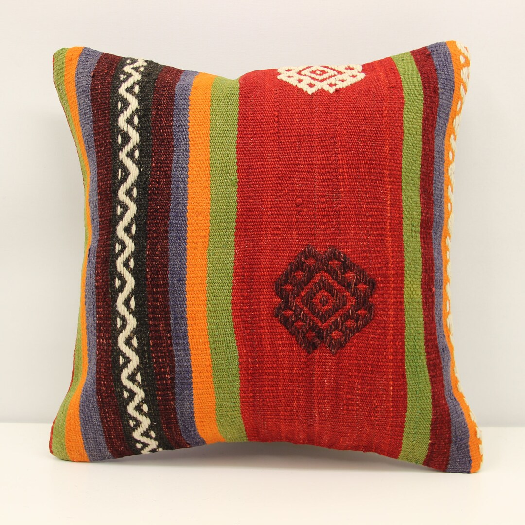 Anatolian Pillow Cover 18x18 Inch 45x45 Cm Oriental Kilim Etsy UK