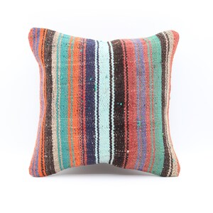 Turkish kilim pillow 14x14 inch Bohemian Kelim pillow Oriental Cushion cover Anatolian Art deco pillow cover Vintage Sofa pillow SL-1047