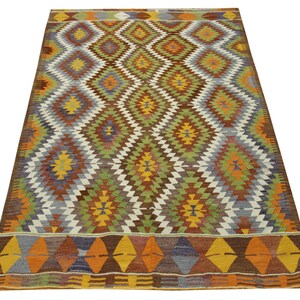 Alfombra Kilim vintage de Anatolia 7,5x5,2 pies Alfombra de área Alfombra kilim decorativa Alfombra de piso Alfombras turcas Alfombra Kilim hecha a mano TR-1903