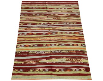 Alfombra Kilim de lana tejida a mano, alfombra oriental pequeña (2 x 1,2 m)