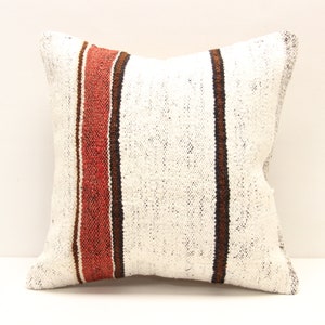 Turkish Kilim pillow cover 16x16 inch Decorative pillow Boho kelim cushion cover Retro Home Decoration Art deco Vintage pillow cover  M-3047