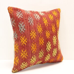 Turkish kilim pillow 14x14 inch Bohemian Kelim pillow Oriental Kilim Cushion cover Art deco pillow coverVintage Sofa pillow SL-903