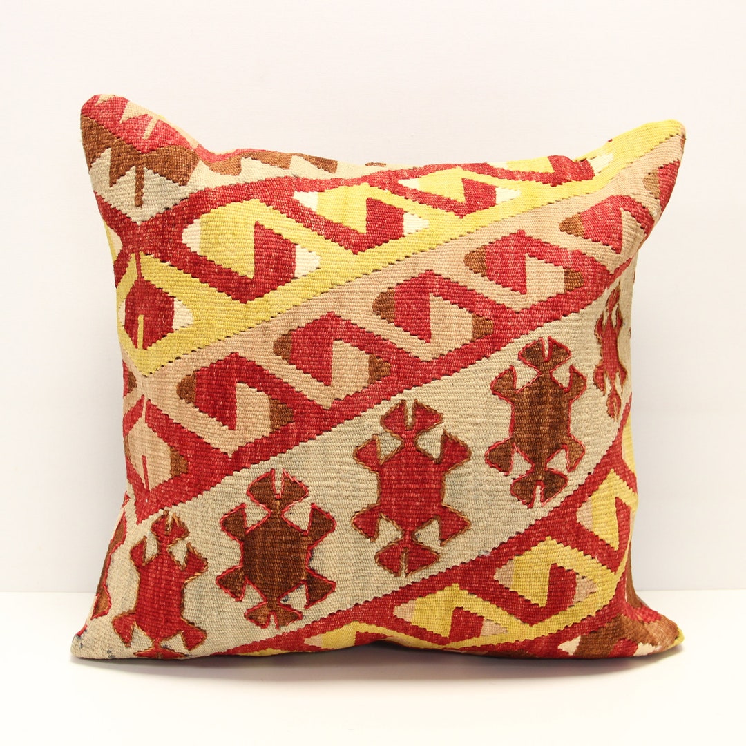 Throw Pillow Cover 20x20 Inch Retro Pillow Living Room Kilim Etsy