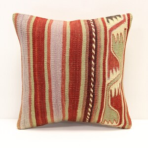 Turkish kilim pillow 14x14 inch Bohemian Kelim pillow Oriental Kilim Cushion cover Art deco pillow coverVintage Sofa pillow SL-921