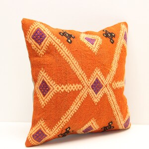 Turkish kilim pillow 14x14 inch Bohemian Kelim pillow Oriental Kilim Cushion cover Art deco pillow coverVintage Sofa pillow SL-943