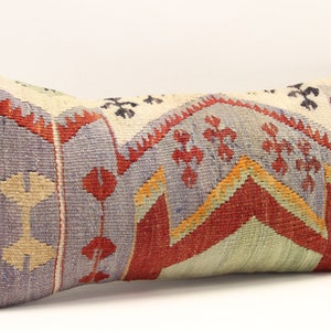 Decorative Lumbar kilim pillow 10x20 inch Oriental Boho pillow Turkish Anatolian Kelim pillow cover ethnic cushion cover A-1634