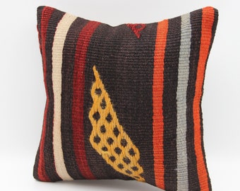 Funda de almohada Kilim hecha a mano de 30,5 x 30,5 cm, estilo bohemio pequeño