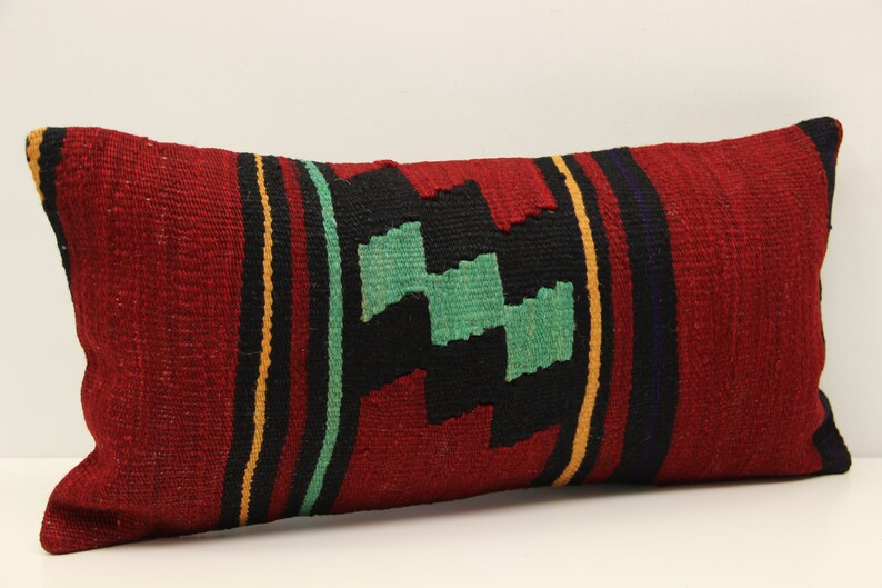 Ethnic Kilim pillow Chair pillow Accent Pillow Throw pillow Bolster Sofa Pillow D-558 Anatolian kilim pillow cover 12x24 inch 30x60 cm