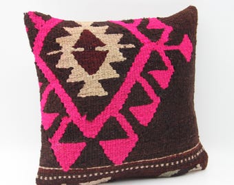 Handgefertigter Kelim Kissenbezug 12x30, Vintage Kelim Boho Dekor