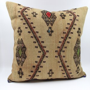 Handmade kilim pillow cover 24x24 inch Throw Sitting Accent Kelim Outdoor Sofa Oriental Extra large Pillow Fireplace King size pillow XL-910