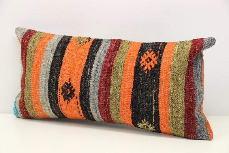 30x60 cm Anatolian kilim pillow cover 12x24 inch Ethnic Kilim pillow Chair pillow Accent Pillow Throw pillow Bolster Sofa Pillow D-618
