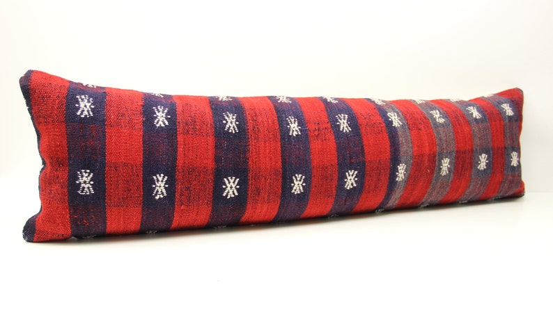 King size kilim pillow cover 14x48 inch 35x120 cm Bedding lumbar Kilim pillow cover extra long pillow cover Home Desing Oblong pillow T-209