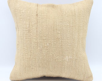 Funda de almohada Kilim hecha a mano: cojín bohemio retro de 40,6 x 40,6 cm
