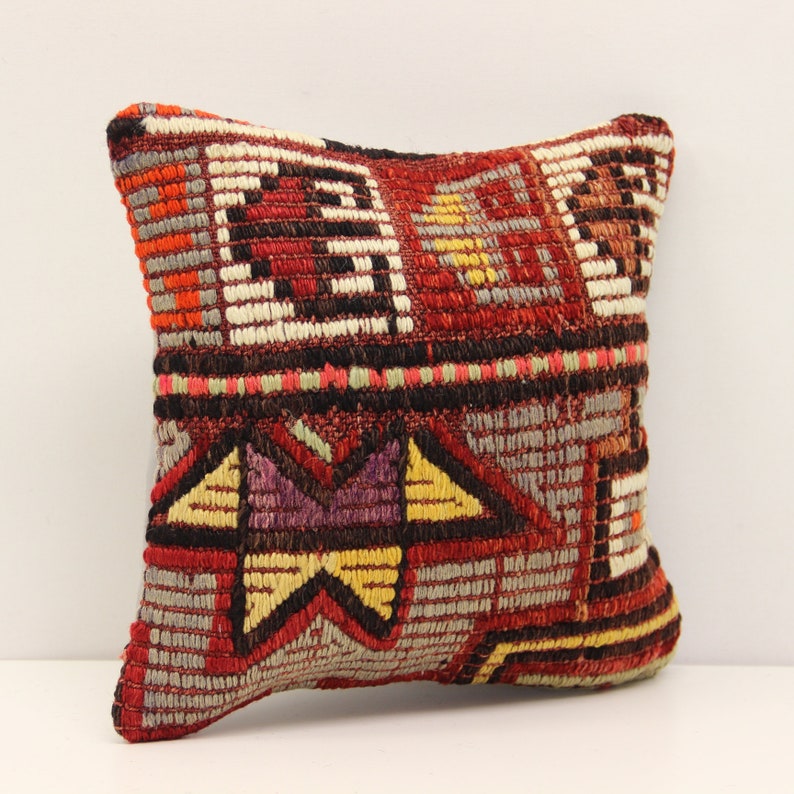 Accent kilim pillow cover 12x12 inch Natural Pillow Throw Kilim pillow cover Chevron Pillow Bolster Decorative Pillow S-994