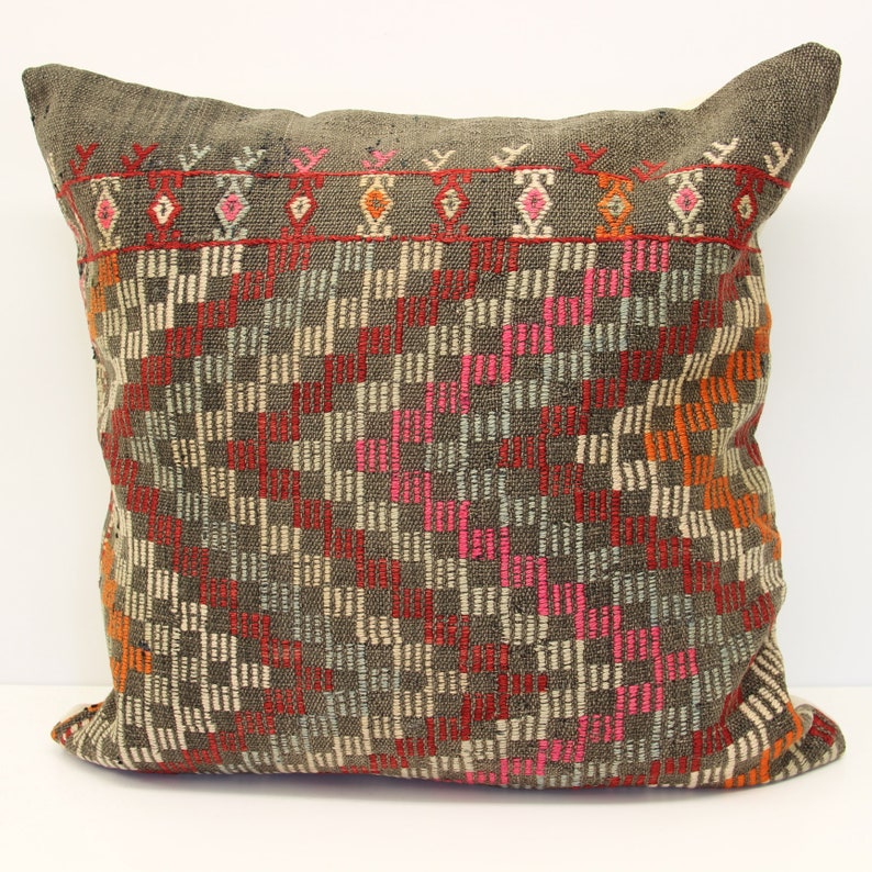Kilim Pillow Cover 24x24 Inch 60x60 Cm Huge Kilim Pillow Etsy