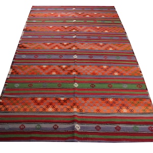 Handmade Kilim rug 11'1x6'3 feet Area rug Kelim Anatolian Kilim Vintage Bohemian kilim rug Floor Kilim Oriental Decorative Rugs TR-2952