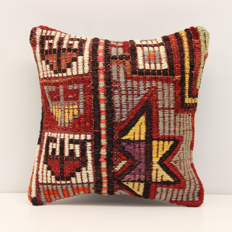 Accent kilim pillow cover 12x12 inch Natural Pillow Throw Kilim pillow cover Chevron Pillow Bolster Decorative Pillow S-994