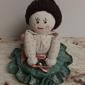 Vintage Thread Spool Holder Doll