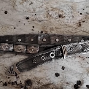 Silver Tone Mesh belt with Conchos 41&quot;