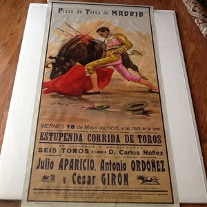 Cartel vintage de la Plaza de Toros de Madrid 1956