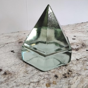 4.5" Vintage Ship Deck Green Glass Nautical Prism Maritime Pyramid