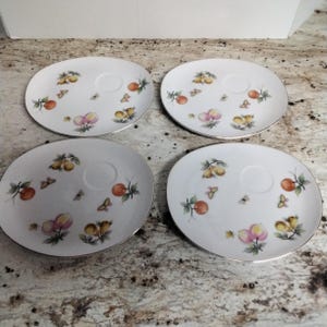 Set of 4 Vintage Snack Plates