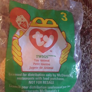 1993 McDonalds Teenie Beanie Baby &quot;Twigs&quot; #3 Green